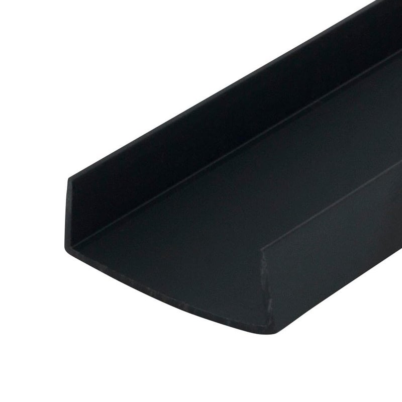 Outwater Plastics Black 1-1/2'' Styrene Plastic U-Channel/C-Channel 36 Inch Lengths (Pack of 4) - Image 1